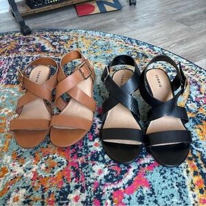 Torrid Women's Black and Tan Sandals size 11 W